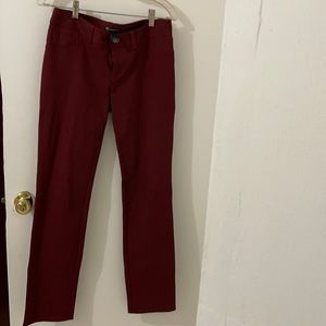 Inc burgundy, straight leg with two back pockets.